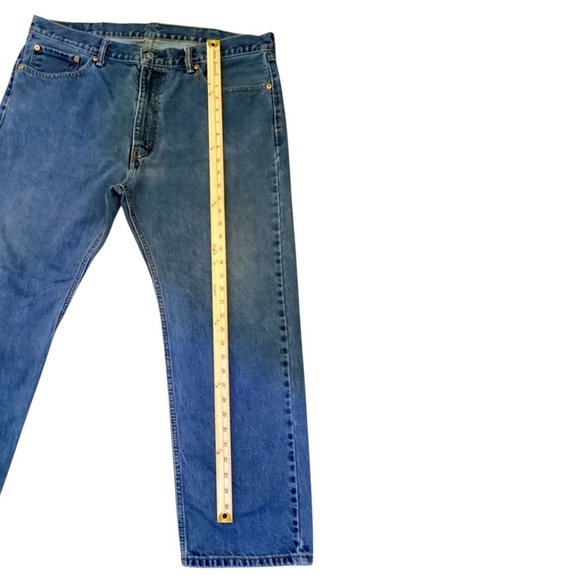 Levi's 505 Straight Fit Blue Jeans Men's Classic Denim Size 40x29 - Picture 4 of 7